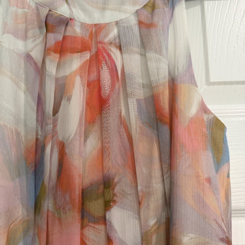 CALVIN KLEIN Floral Fairy Garde Maxi Halter Top Dress Size 6 - Picture 9 of 13